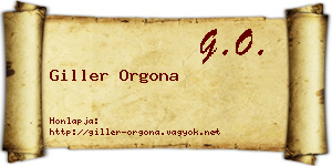 Giller Orgona névjegykártya